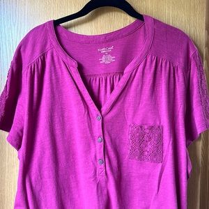 NorthCrest short sleeve top. 1X.